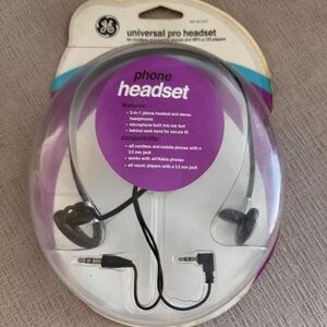 G&E Universal Black Behind-the-Neck Phone Headset with Stereo Earbuds